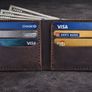 Unisex Genuine Leather Bifold Wallet Slim Vintage Brown Leather Wallet with Multiple Card Slots Image 5