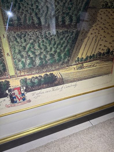 Pair of Very Large Reproduction Prints (4ft 6in x 3ft 9in) - Madingley Hall, Cambridge after Kip & Knyff (1707)