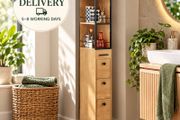Slim Storage Cabinet with 3 Drawers and Wheels  20cm Narrow Kitchen &amp; Bathroom Storage Unit