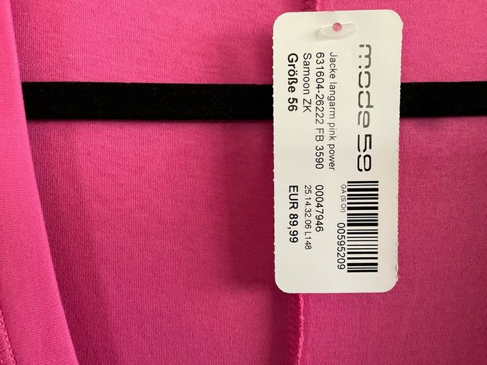NEW  FURTHER REDUCED from SAMOON a pink casual cardigan with side slits and a matching black and white top with pink trim . Length of both items is 33 inches