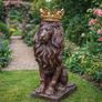Large Antique Style Lion Garden Statue  Cast Stone Sculpture 57cm Image 2