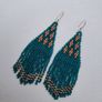 Turquoise earrings handwoven, silver earhooks Image 4