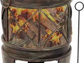 58cm Outdoor Fire Pit for Garden Fire Brazier Deep Large Capacity Fire Bowl with Spark Screen and Poker Extra Large Wood Burning Fire Basket Portable