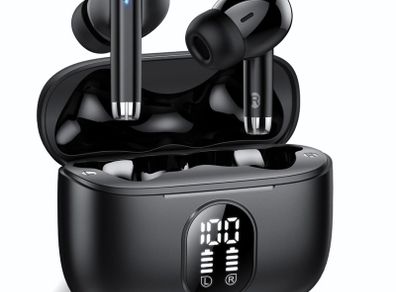 Wireless Earbuds, Bluetooth 5.3 Headphones In Ear with 4 HD ENC Noise Cancelling Mics-s26