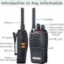 Talkies 2 way radio Long Range Walkie Talkie with 2 Pcs Original Earpieces Walky Talky 16CH Single Band Supports VOX LED Light Voice Prompt for Biking and Hiking Image 5