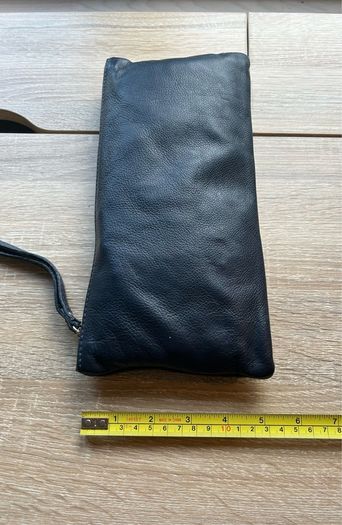 Leather Clutch Bag with Hand Strap