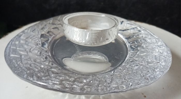 Orrefors Crystal Discus, tea light holder by Lars Hellsten
