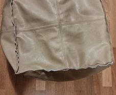 Leather Pouffe, Unstuffed Ottoman Cubic Pouf Cover