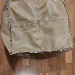 Leather Pouffe, Unstuffed Ottoman Cubic Pouf Cover
