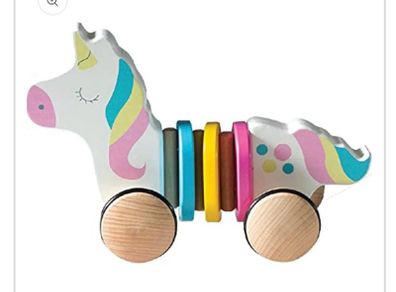 Wooden Pull Along Animal Unicorn