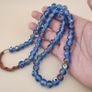 Vintage African Style Eyes Glass bead Necklace 22 inches Image 10