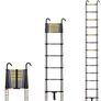 Telescopic Ladder 4.1M 13.5FT Aluminium Extension Loft Ladder with Stabilizer Bar and Detachable Hooks, Multi Purpose Extendable Portable Folding Ladders, EN131 (4.1M/13.5FT) Image 6
