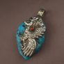 Vintage Arizona Turqouise Silver Bird Desgin Pendant Image 10