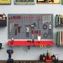 SALE 54 Pcs On-Wall Tool Equipment Holding Pegboard Home DIY Garage Organiser DIY w/ 50 Pegs 2 Shelves Image 3