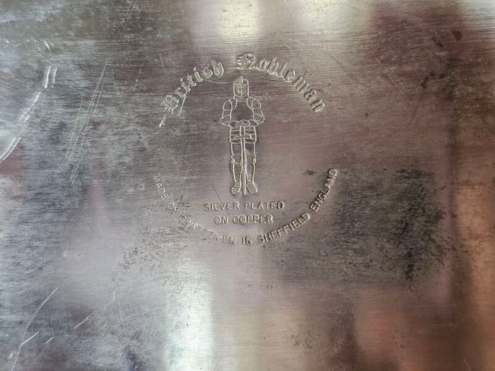 Vintage Silver Plated Serving Tray and Server Tongs
