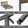 4ft6 Double Bed Frame with Headboard, All Heavy Duty Metal Slats Support with Under-Bed Storage, Noise Free, Easy Assembly, No Box Spring Needed Image 6
