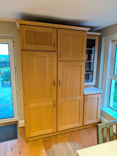 Solid wood kitchen with granite island