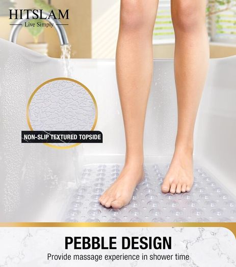 HITSLAM Non Slip Bath Mat for Tub 101 x 40 cm Clear Shower Mat - Brand New