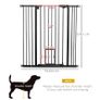 Extra Tall Pet Gate, Indoor Dog Safety Gate, with Cat Flap, Auto Close, 74-101cm Wide - Black Image 2