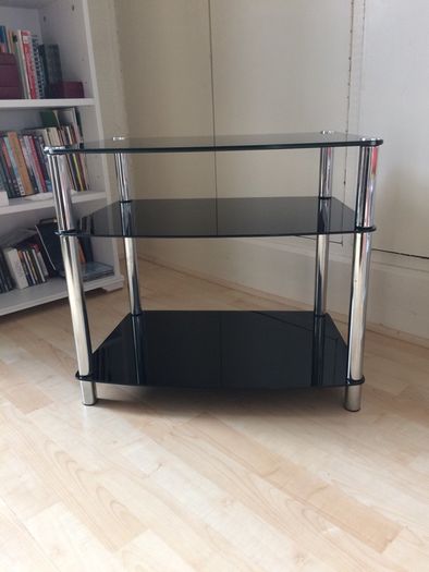 Multipurpose black glass table