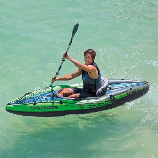 NEW SALE | Challenger Kayak, Man Inflatable Canoe with Aluminum Oars and Hand Pump