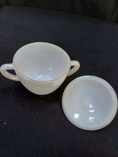 Vintage Moonglow Iridescent Lidded Sugar Bowl