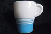 Arklow striped mug with ear shaped handle