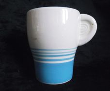 Arklow striped mug with ear shaped handle
