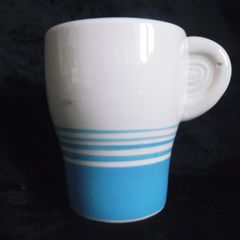 Arklow striped mug with ear shaped handle