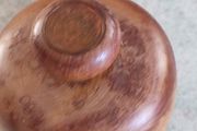Wooden round small shape box with lid / trinket a bit heavy could be used as pepper Wight.