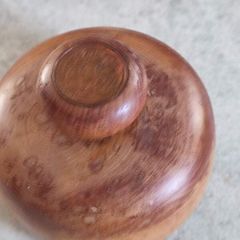 Wooden round small shape box with lid / trinket a bit heavy could be used as pepper Wight.