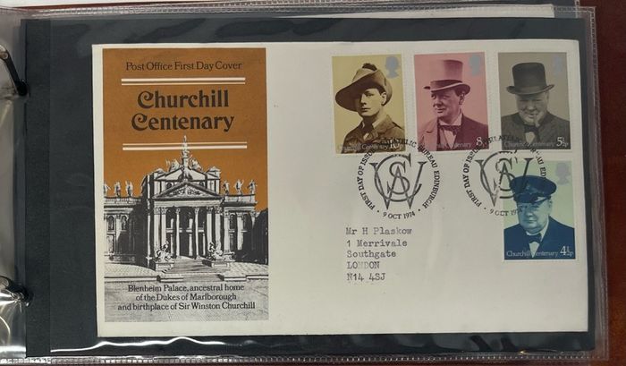 Collection of 38 Stamp First Day Covers, 1872-75 housed in Royal Mail small album with good range and including definitive values plus regionals. 38 images of contents