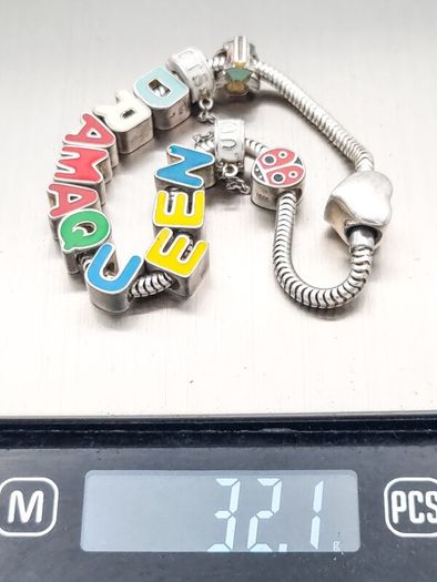 Heavy Vintage Y2K Sterling Silver Charm Bracelet