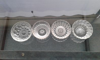 Vintage 60's/70's Glass Dessert Dishes X 4