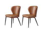 2 x Dining  Chairs Faux Leather  Set of 2
