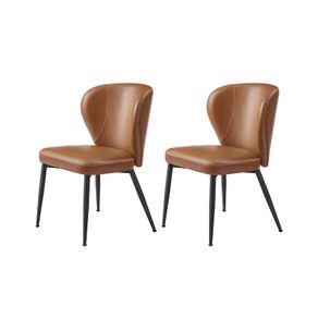 2 x Dining  Chairs Faux Leather  Set of 2