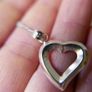 Vintage Sterling Silver 925 Pendant HEART with Chain - Silver Image 6