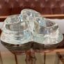 Vintage Heavy Glass Quadruple Tea Light Candle Holder Retro Home Decor Collectable Glass Image 10