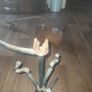 Beautiful Old Brass Kettle on an Awesome Forged Wrothe Iron Stand Image 6