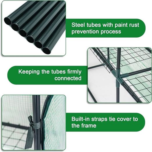 FREE EXPRESS SHIPPING Greenhouse Grow House with 8 Shelves,143 x 216 x 195 cm