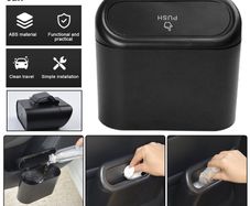 Car Van Trash Can Hanging Mini Vehicle Bin Garbage Organization With Lid Multifunctional Folding Automotive Garbage Storage Box