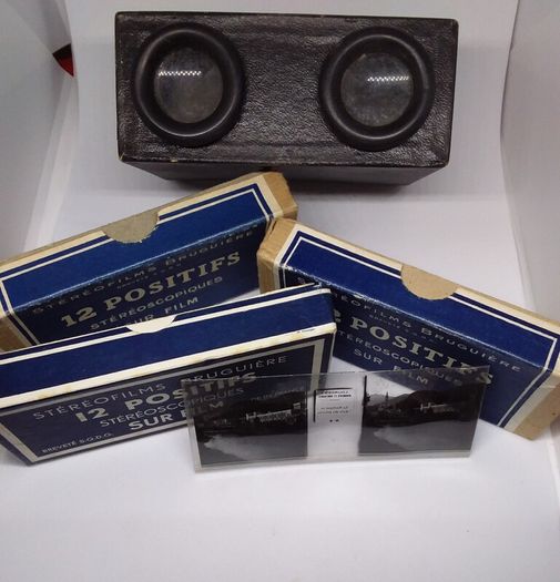 Early 20th Century " Stereofilms Bruguiere Stereoscope" with Slides