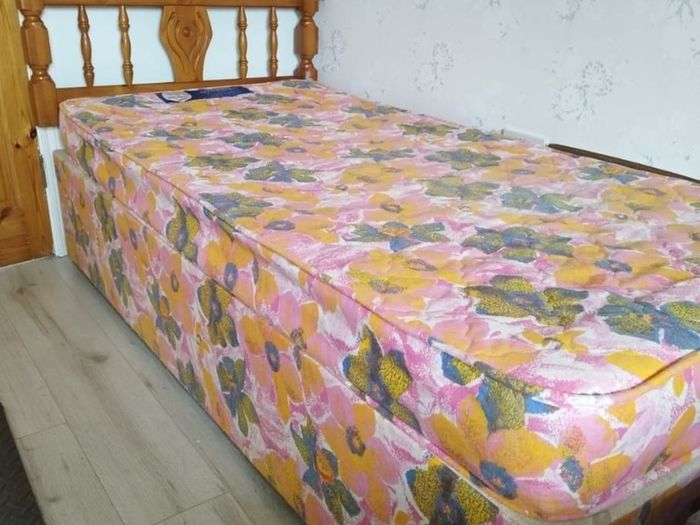 Single bed and mattress
