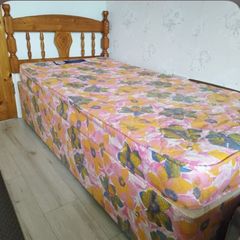 Single bed and mattress