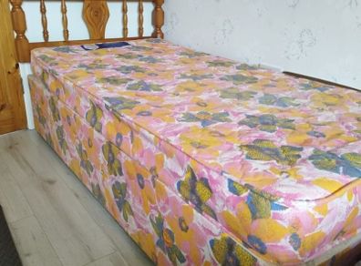 Single bed and mattress