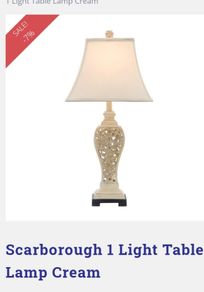 Beautiful large Scarborough cream table lamp complete with shade