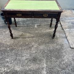 Victorian  green top , 2 drawers desk