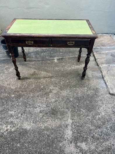 Victorian  green top , 2 drawers desk