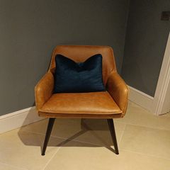 Faux leather armchair