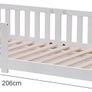 Children's Bed with Fall Protection Including Slatted Frame, 90 x 200 cm, White, Solid Pine Wood (White, 90 x 200 cm), Kindebett 80x160 90x200 Image 2